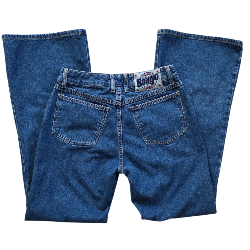 ​Bongo Vintage High Waisted Flare Leg Junior Size 9 Jeans Dark Wash Denim